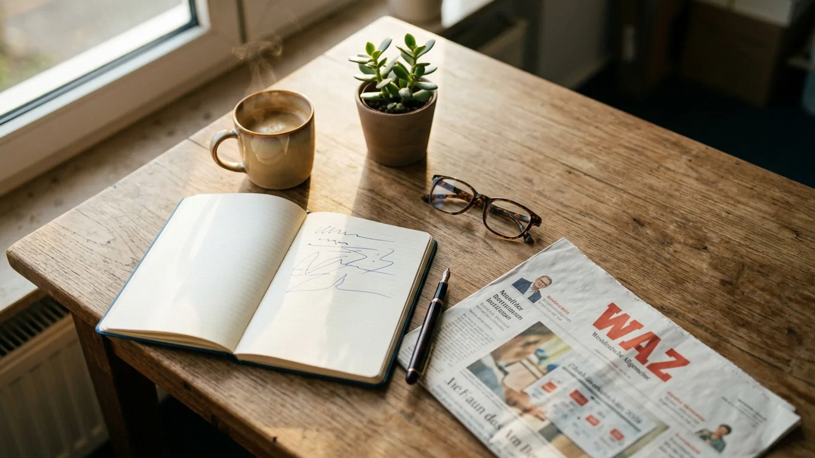 Schreibtisch mit Notizbuch und Kaffee – Einblicke aus der Jugendhilfe